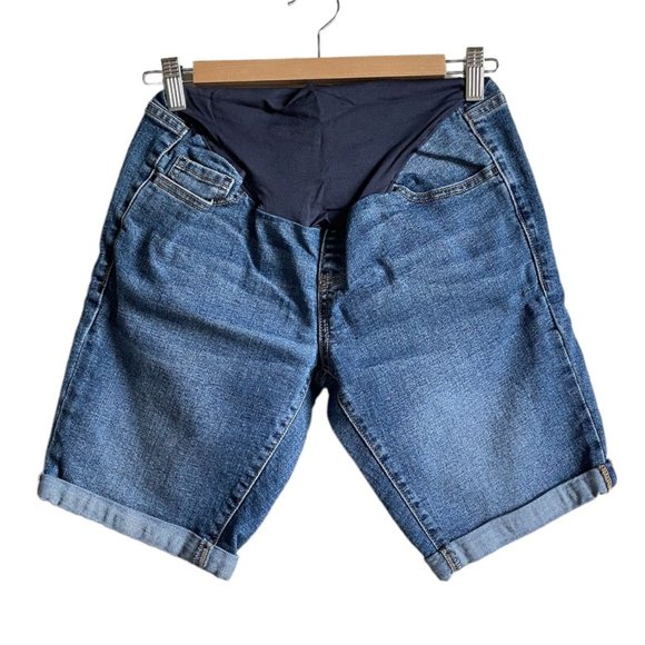 Old Navy Pants - 4/$25 Old Navy Maternity Bermuda Shorts Full Belly Panel Blue Denim Sz 2 Regular